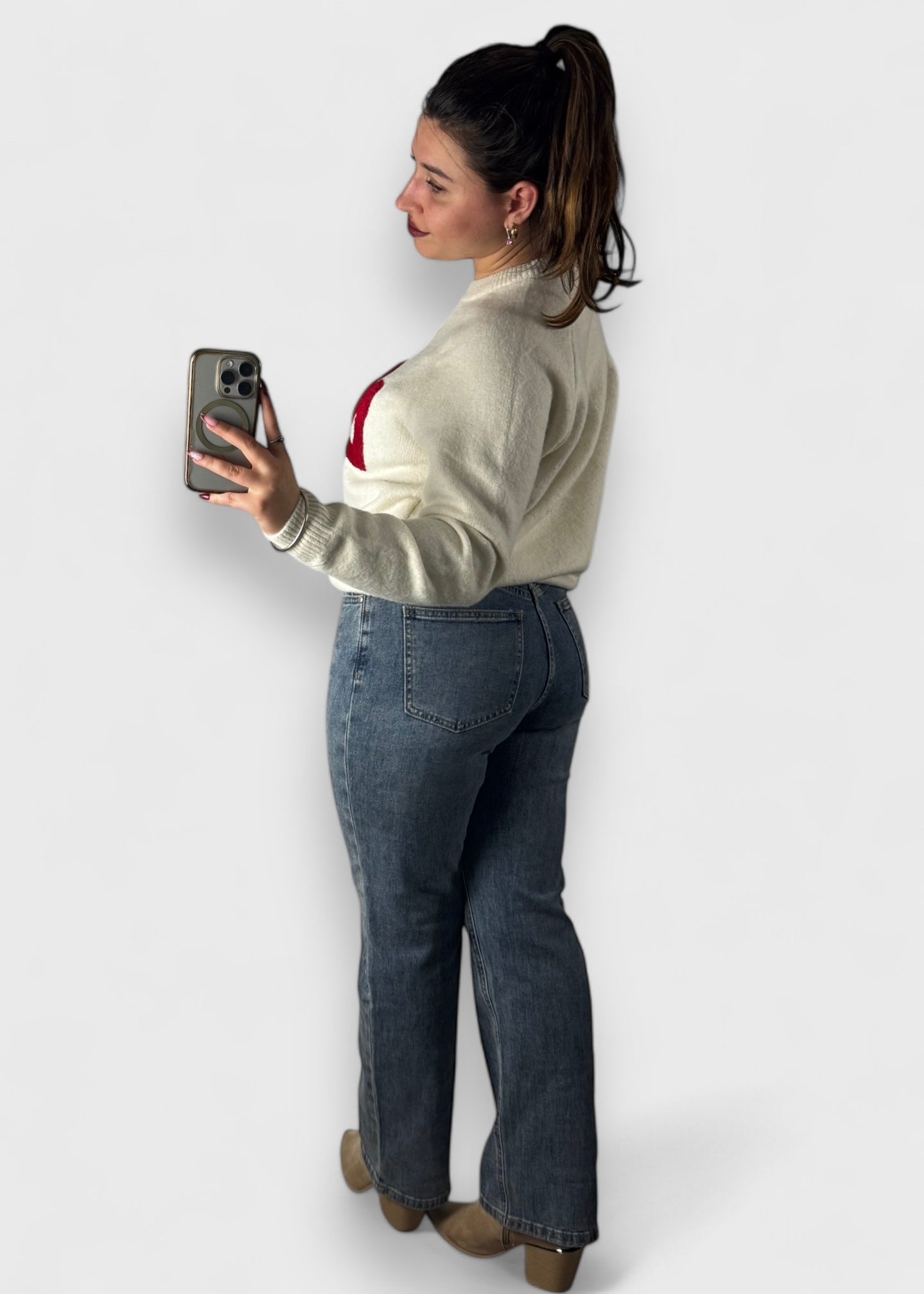 Jean bleu Alessia Taille Haute - Idéal pour les petites