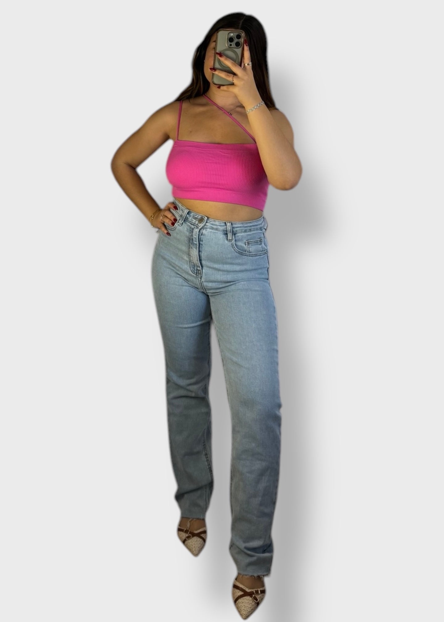 Basic Top Côtelé fushia - Coques Intégrées