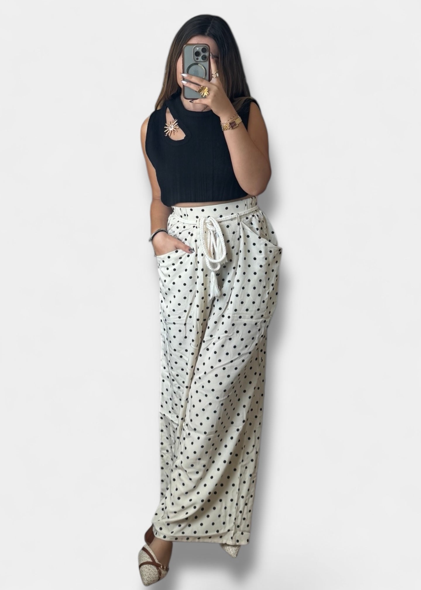 Pantalon à pois