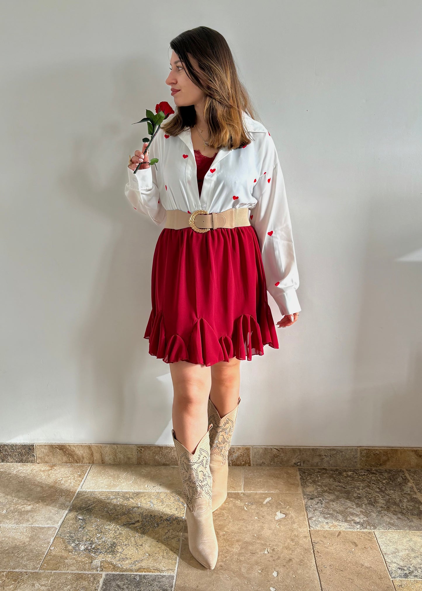 Jupe fluide à volants Léona