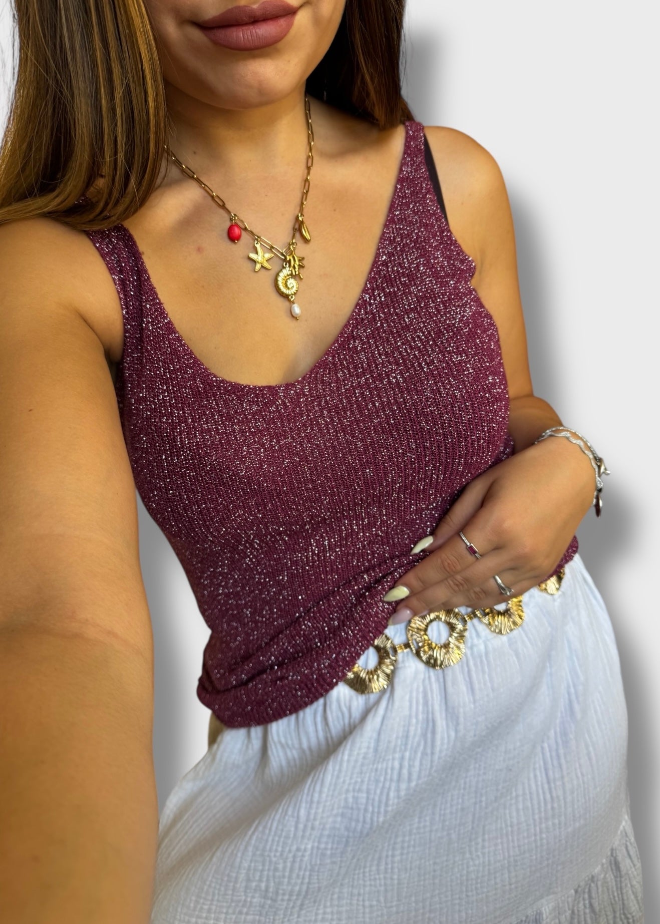 Top à paillettes