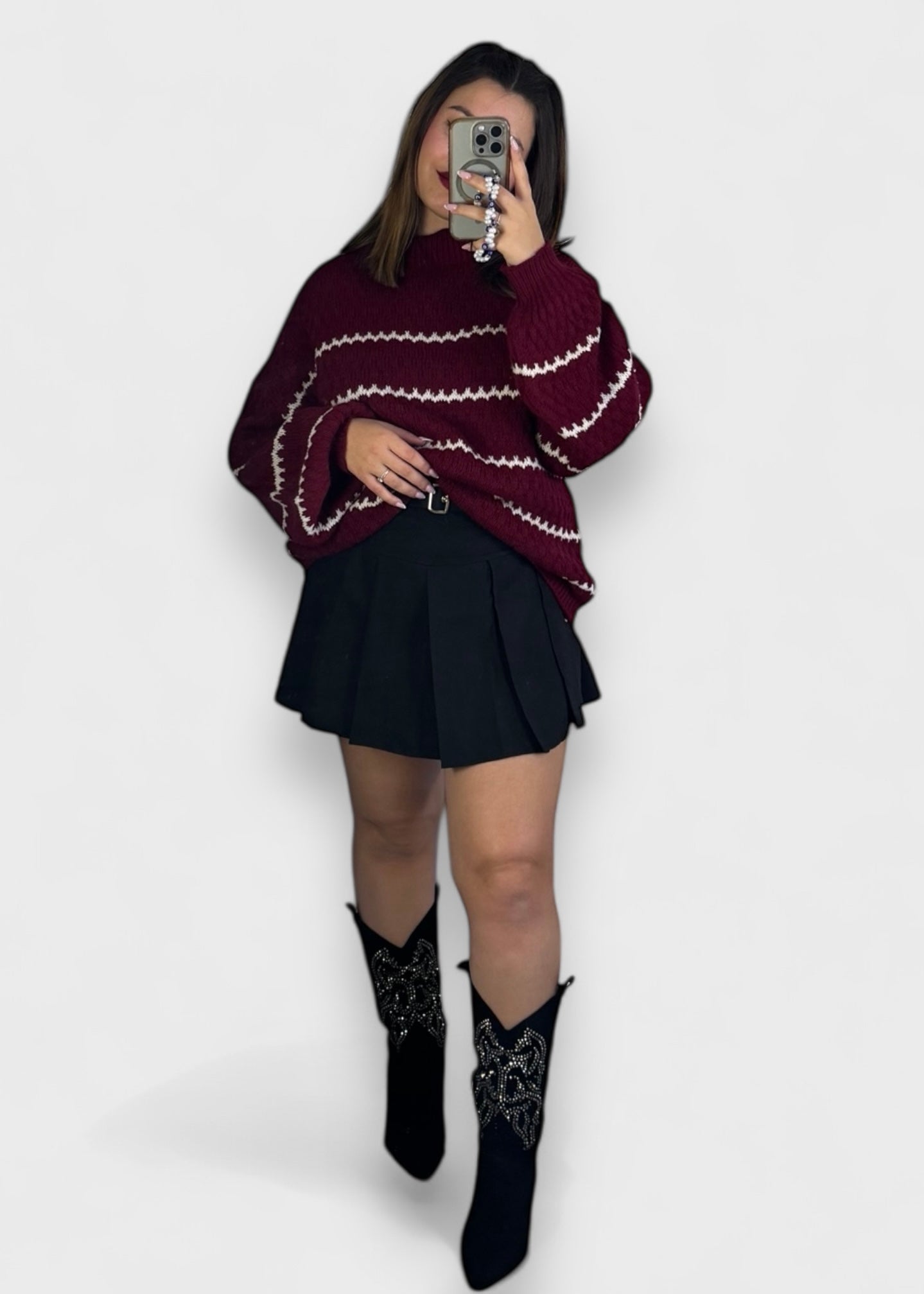 Jupe short Mélissa plissée noire avec ceinture amovible - Tendance 2024/2025