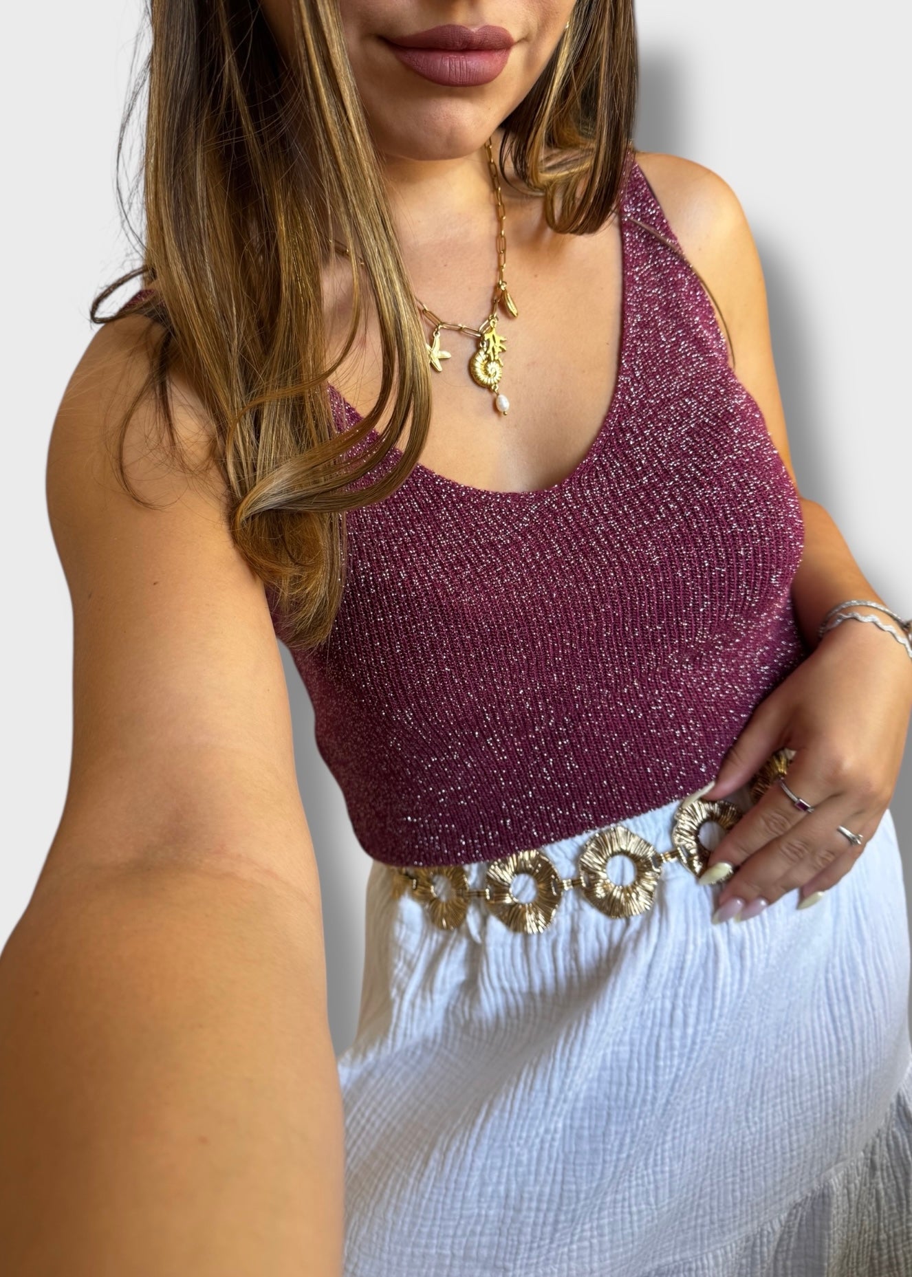 Top à paillettes