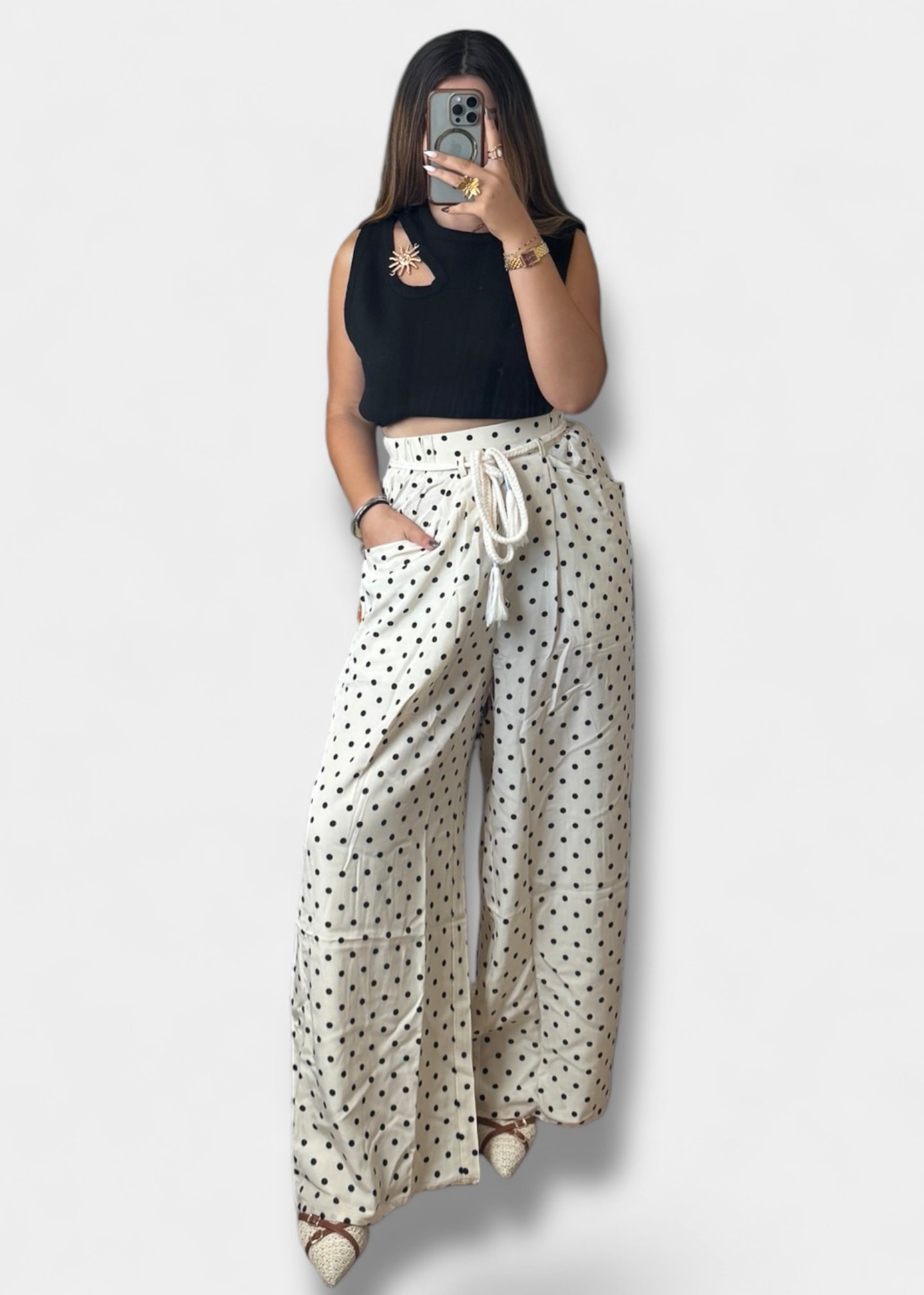 Pantalon à pois