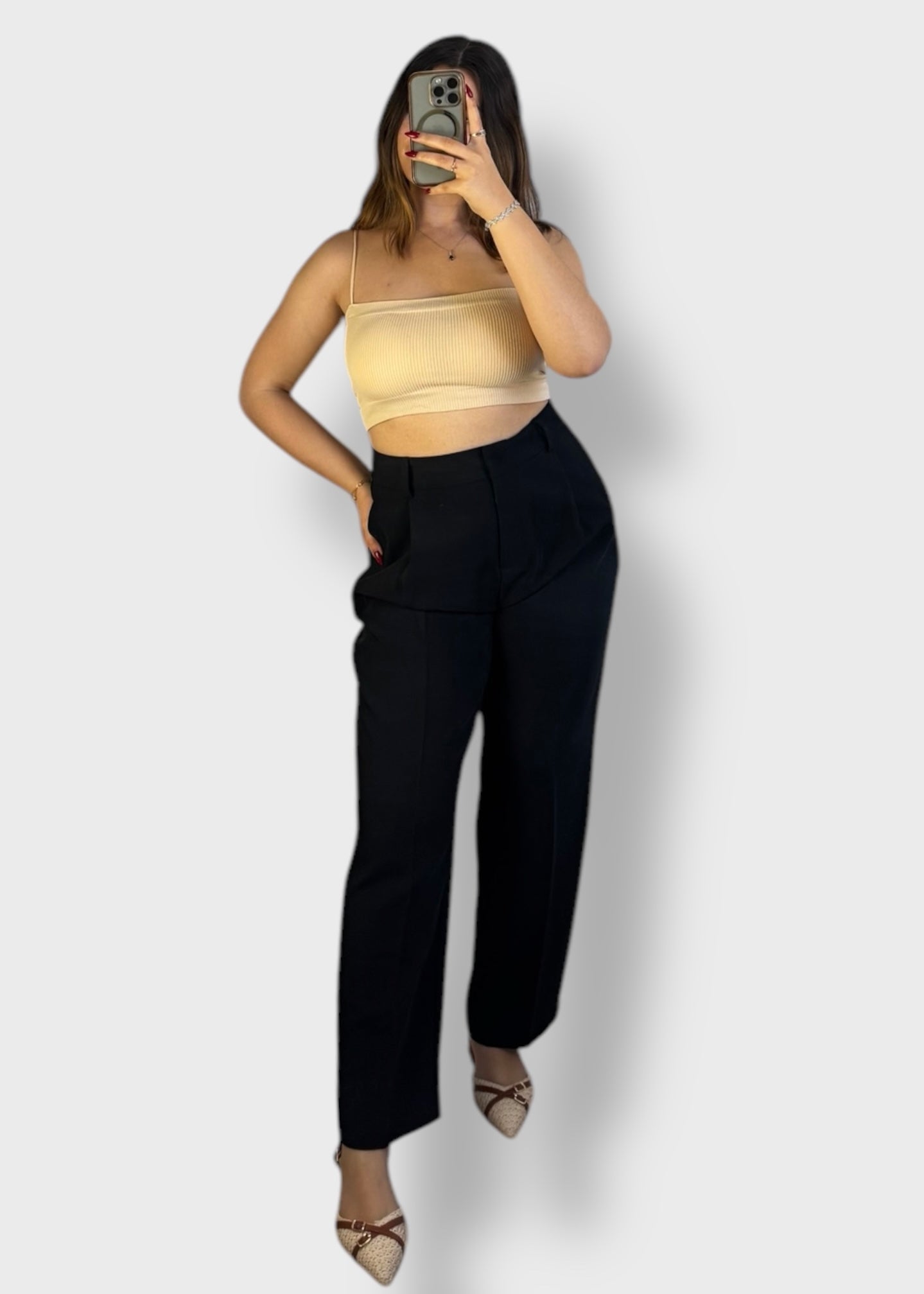 Basic Top Côtelé beige - Coques Intégrées