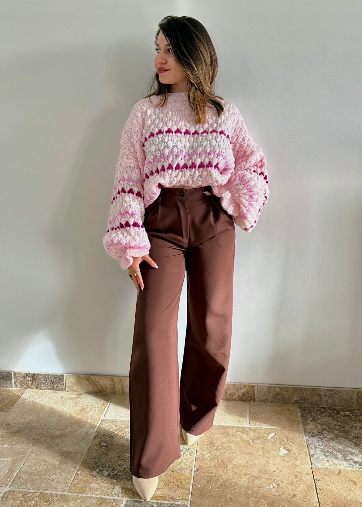 Pantalon fluide choco Mariana
