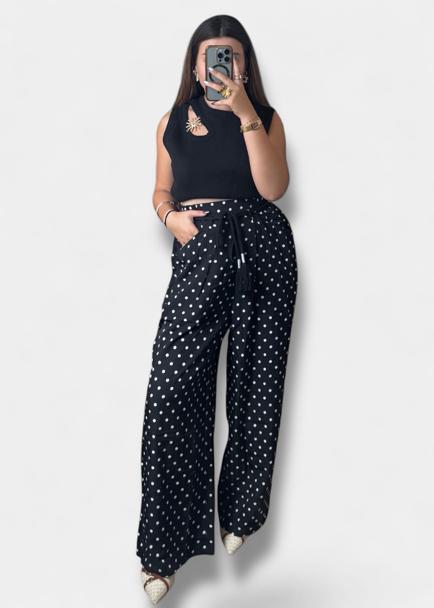 Pantalon à pois
