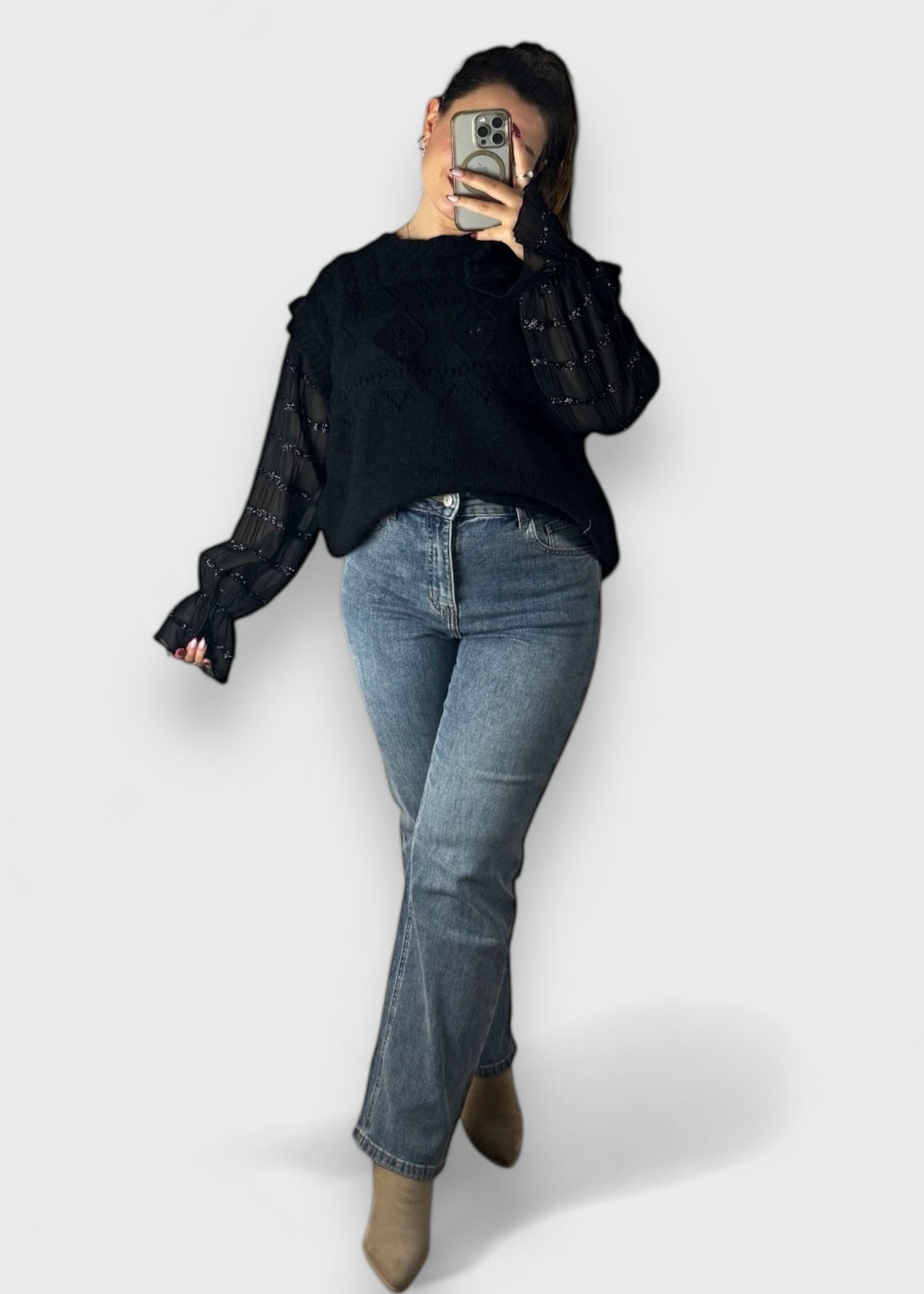 Jean bleu Alessia Taille Haute - Idéal pour les petites