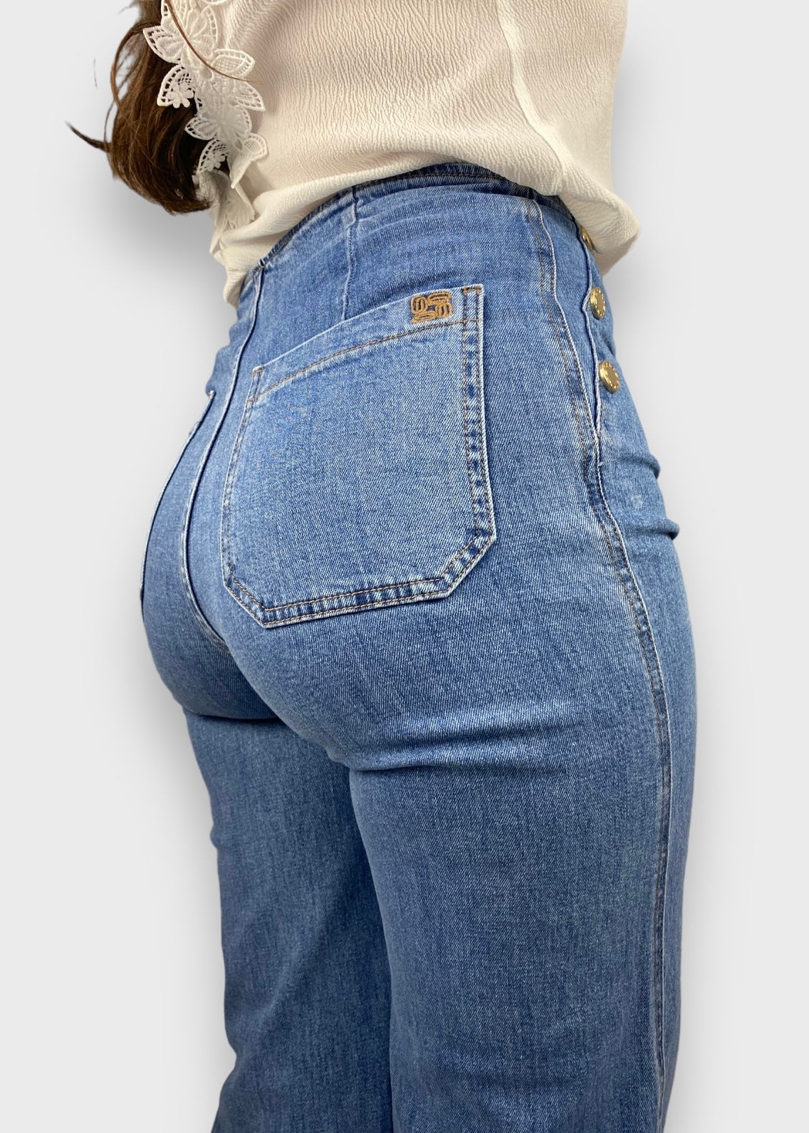 Jean Gaia bleu Taille Haute - Idéal pour les petites