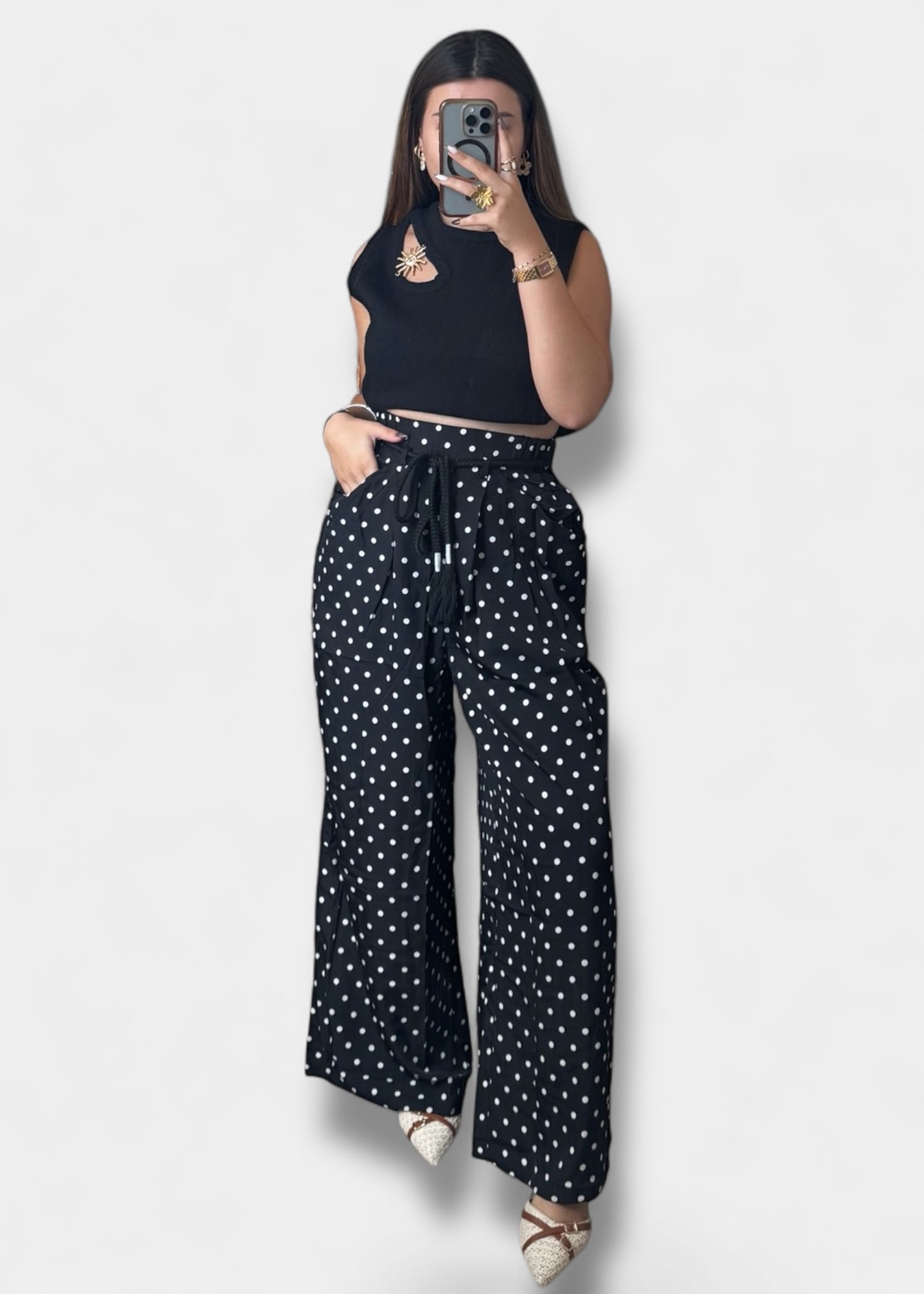 Pantalon à pois