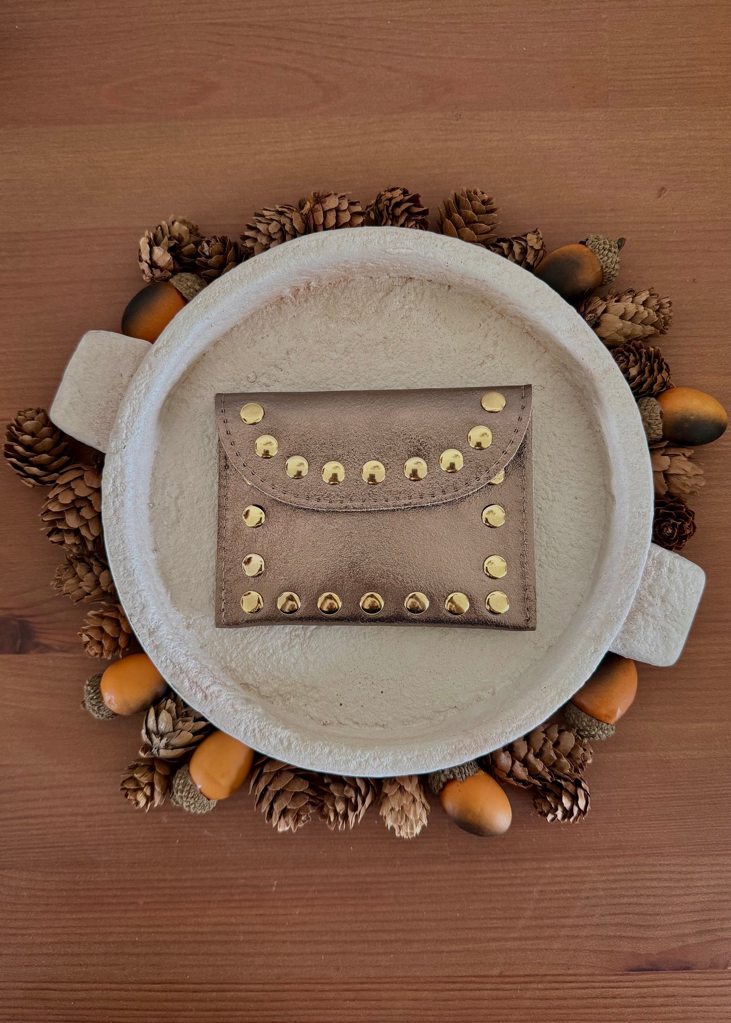 Porte Cartes 100% cuir | irisé effet paillettes