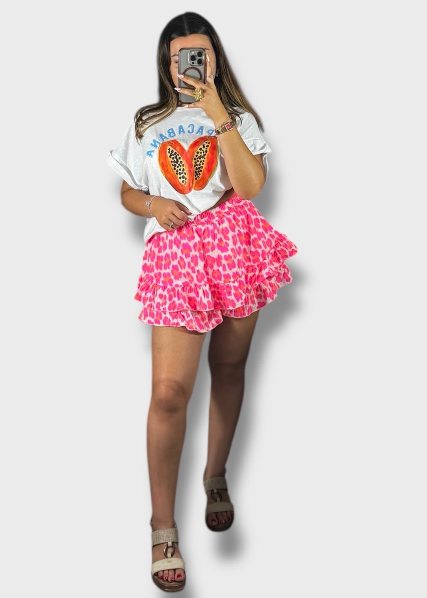 Jupe Short Léopard Rose