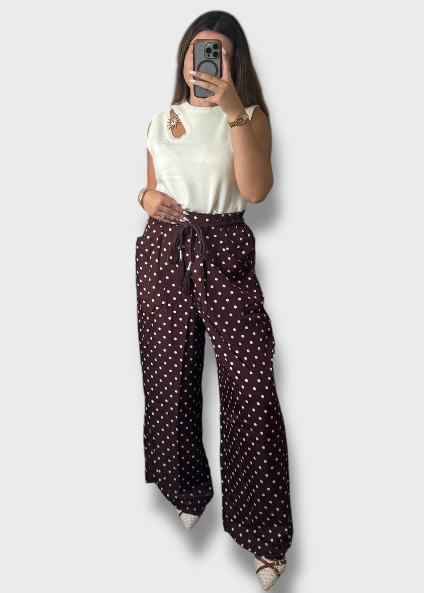Pantalon à pois
