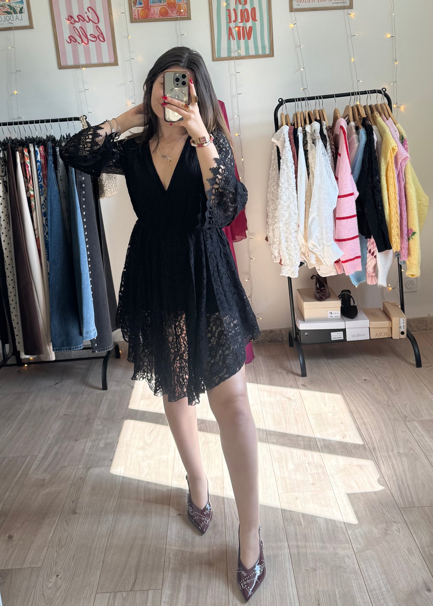 Combi Short effet robe en Dentelle