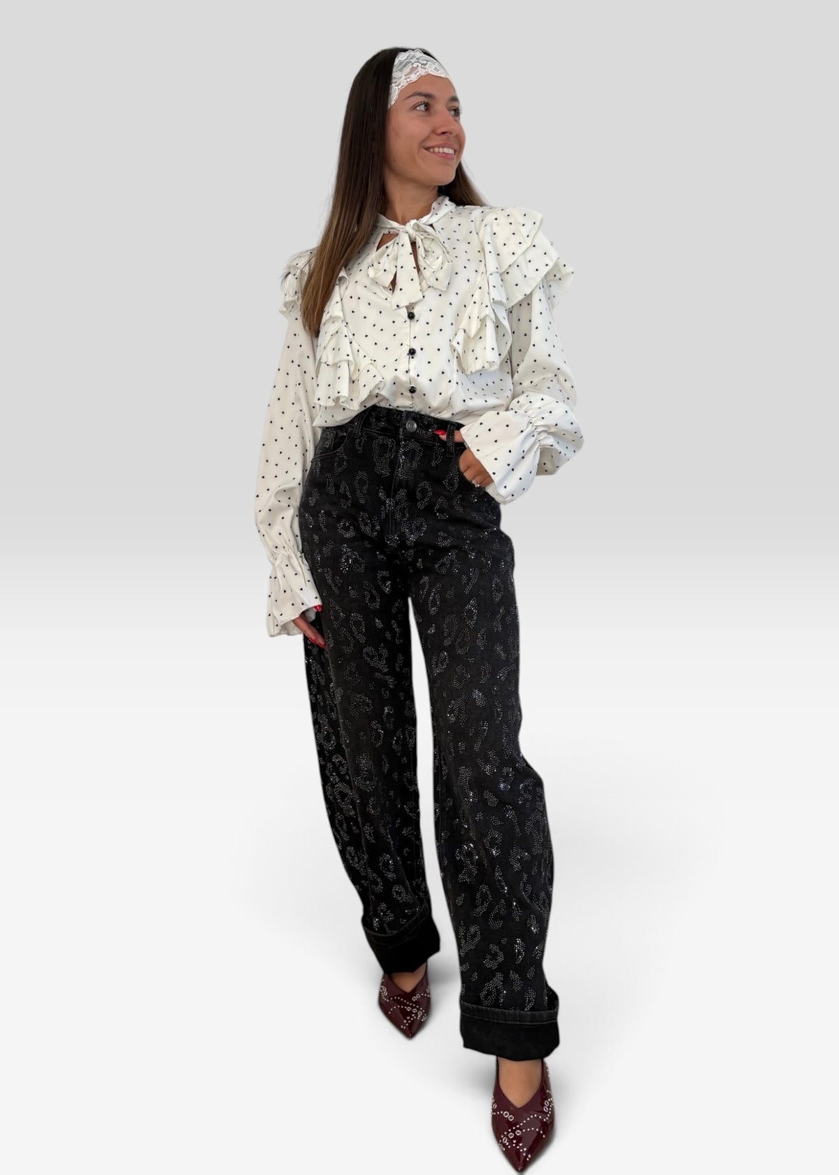 Blouse à motifs cœurs