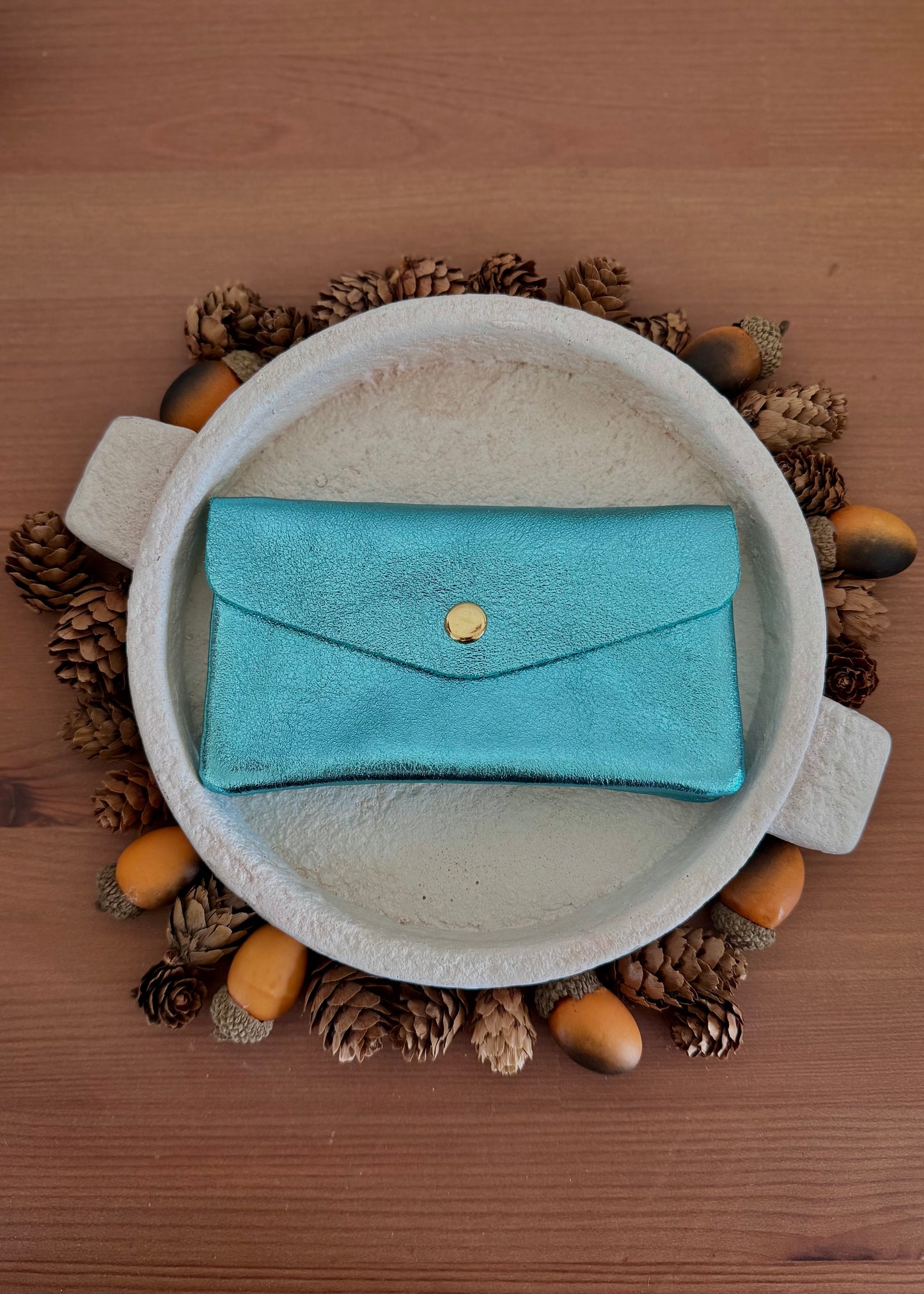 Porte Monnaie 100% cuir | irisé effet paillettes