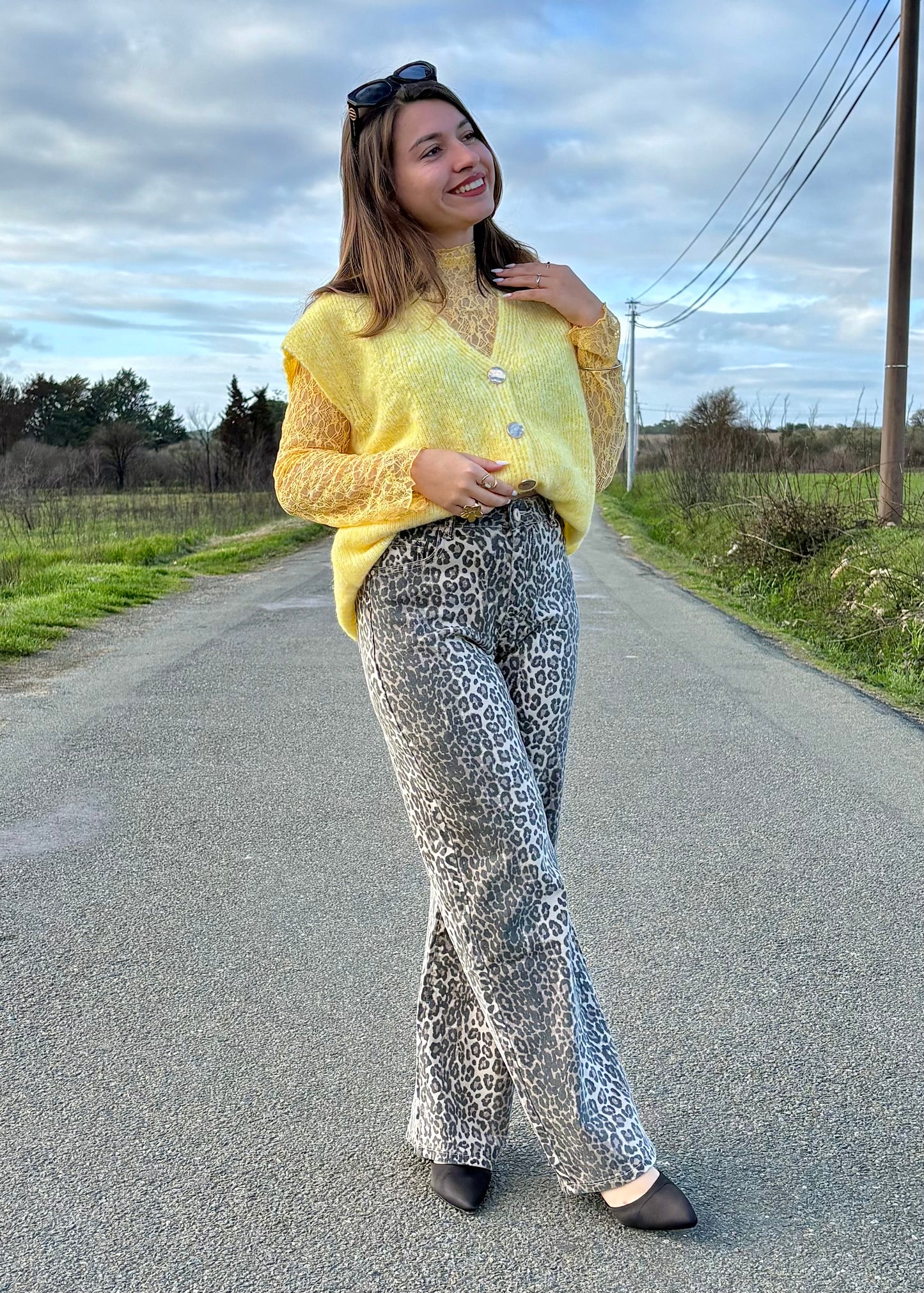 Cardigan avec top dentelle intégré