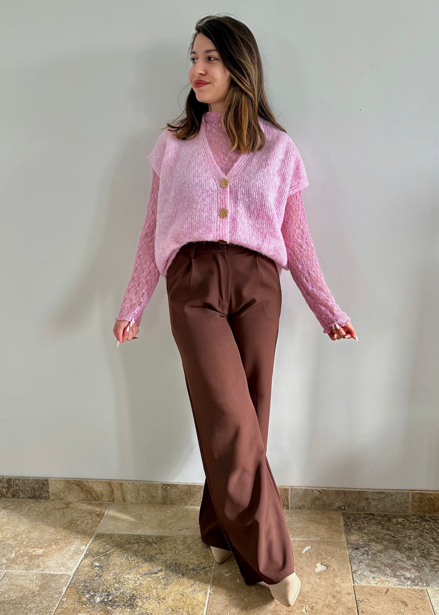 Pantalon fluide choco Mariana