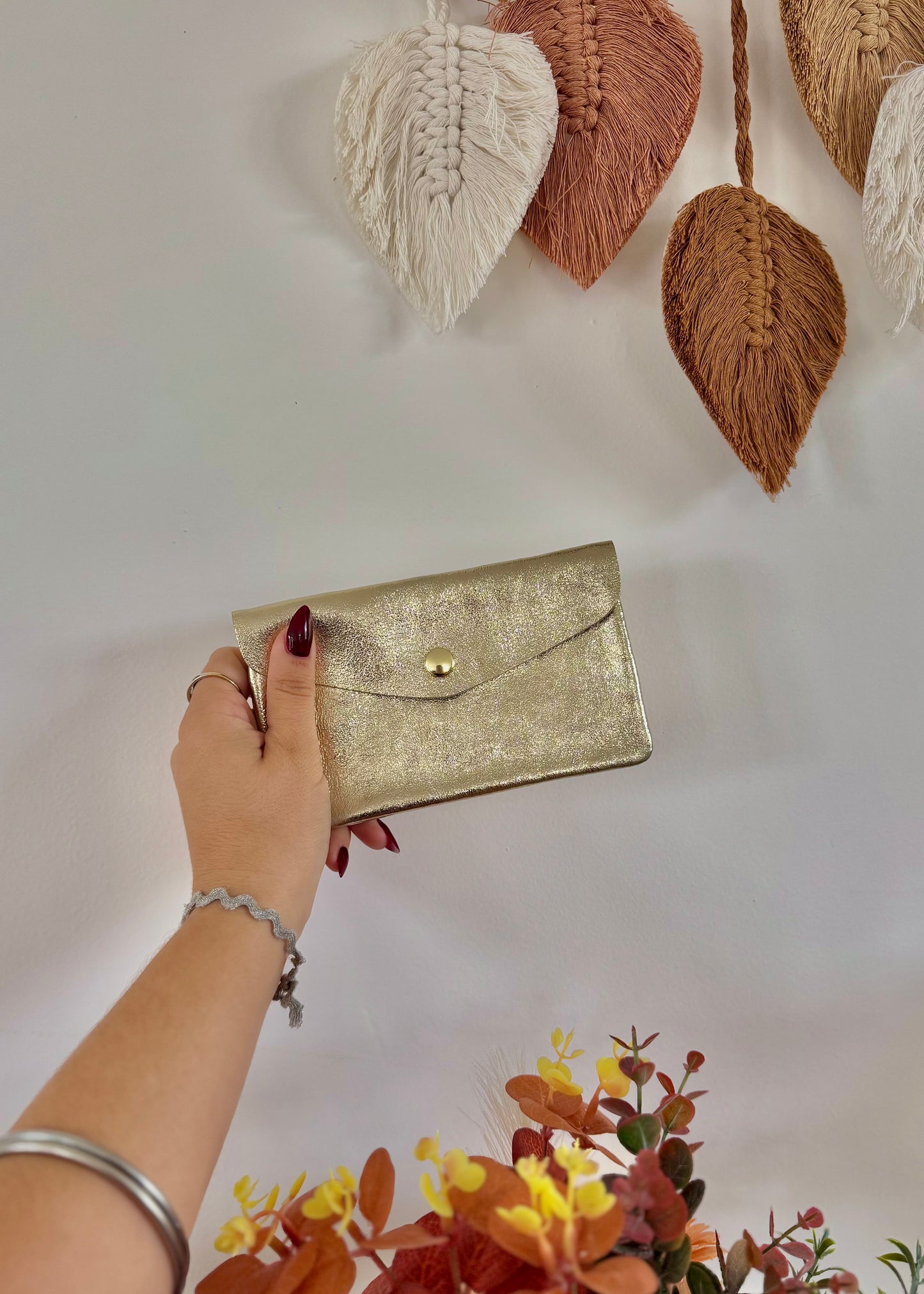 Porte Monnaie 100% cuir | irisé effet paillettes