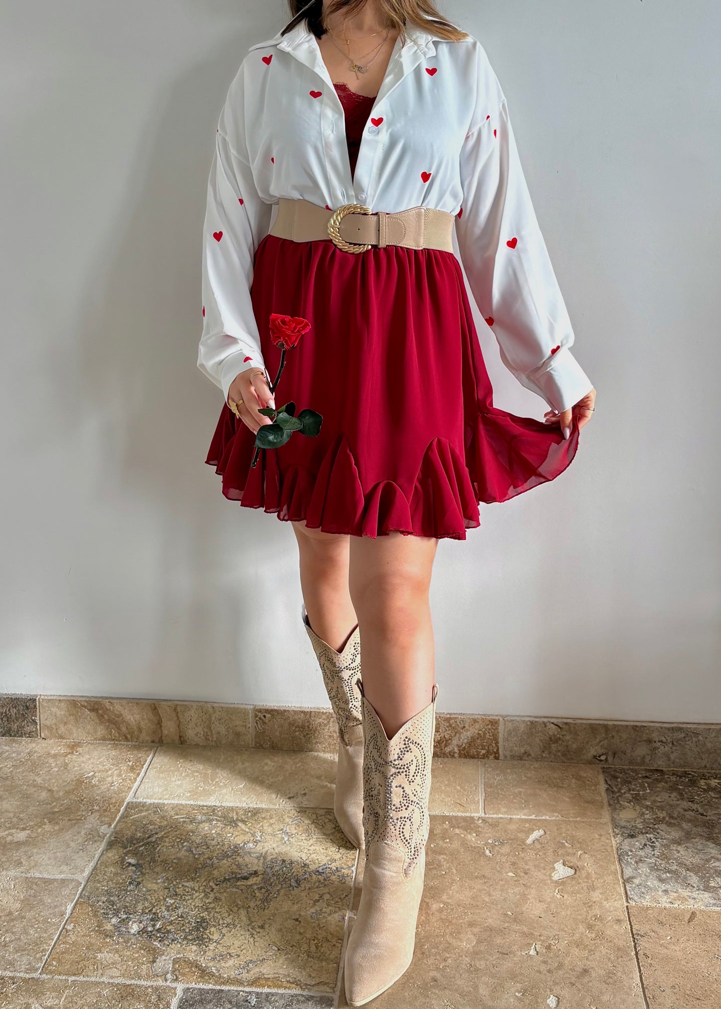 Jupe fluide à volants Léona