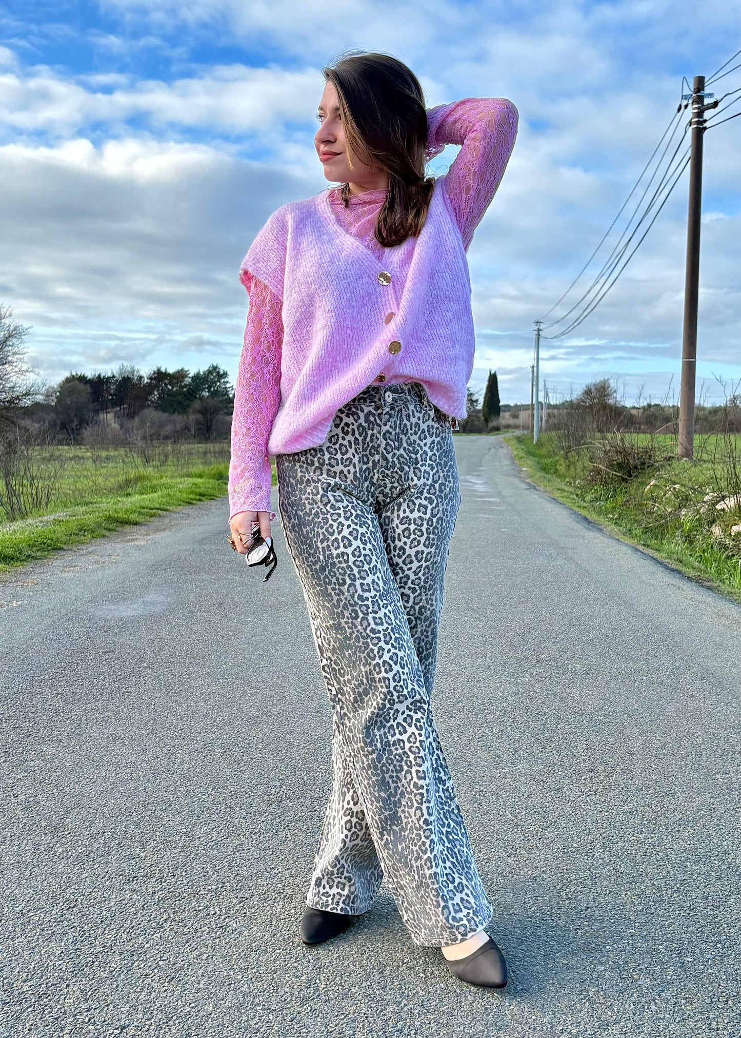 Jean motifs Léopard Wide Leg