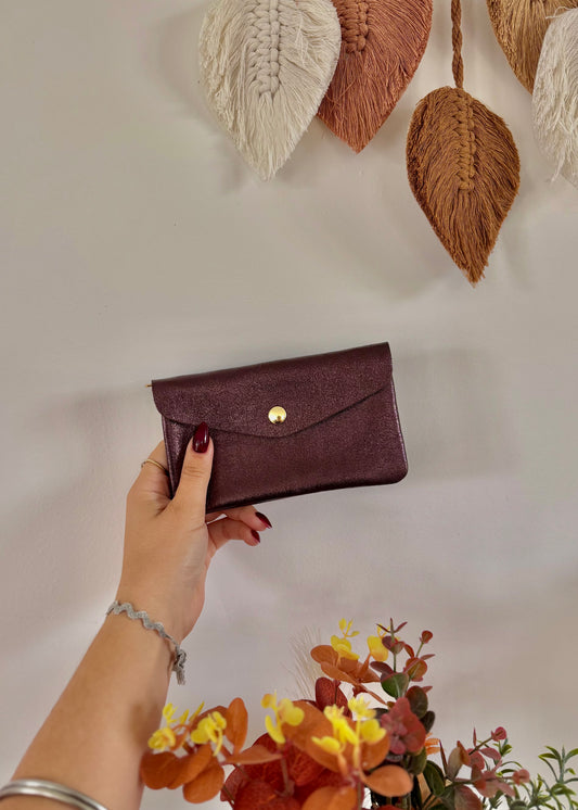 Porte Monnaie 100% cuir | irisé effet paillettes