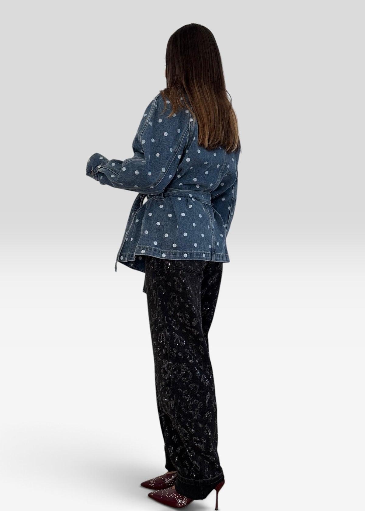 Veste en jean à Pois