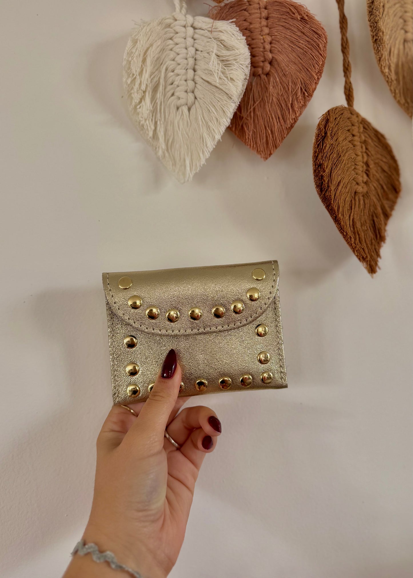 Porte Cartes 100% cuir | irisé effet paillettes