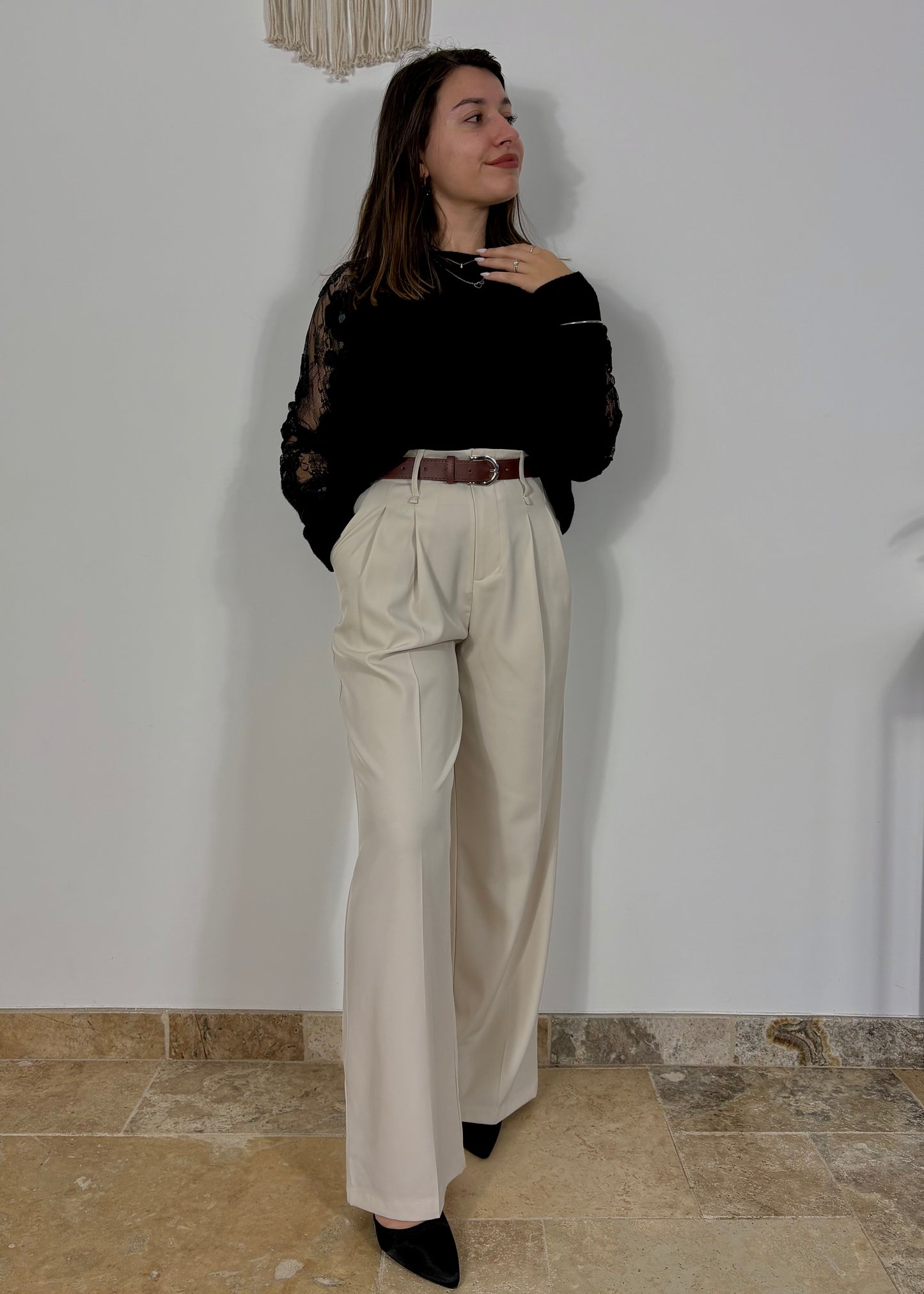 Pantalon à pinces coupe droite Alba