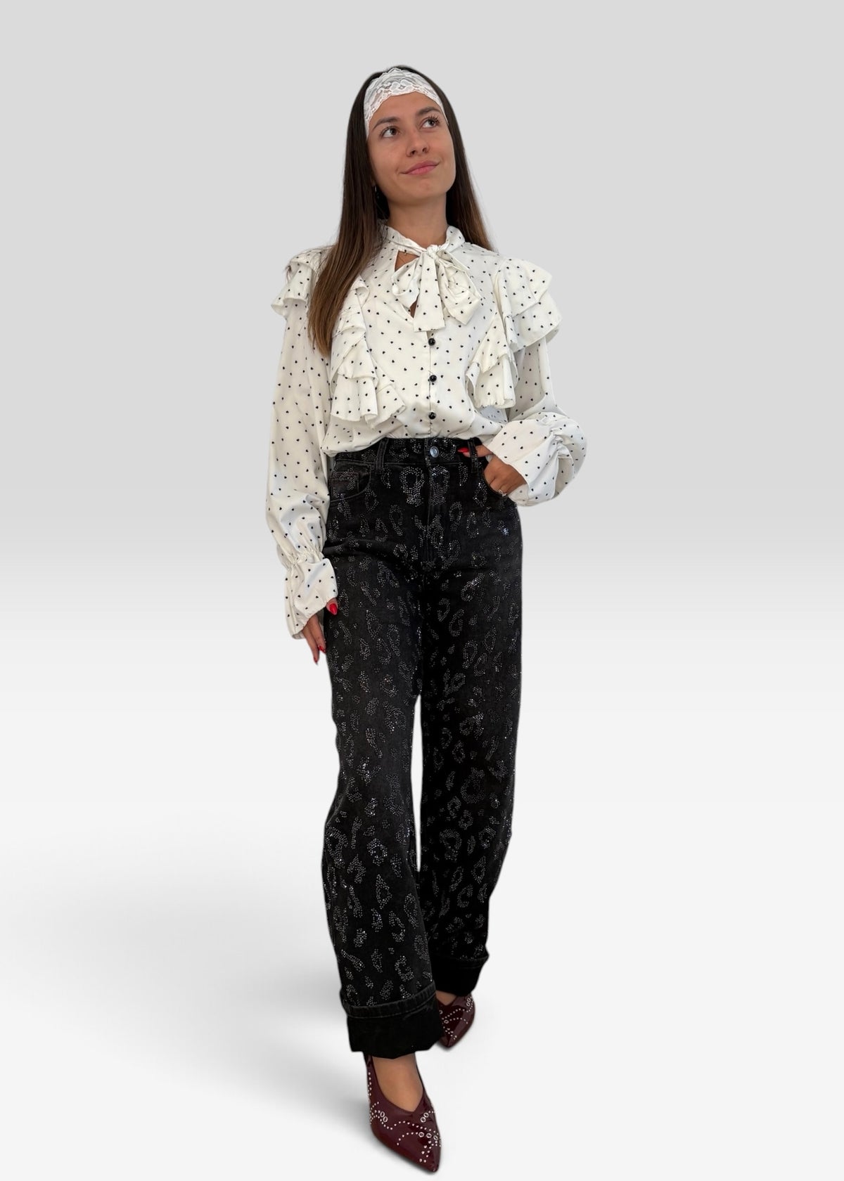 Blouse à motifs cœurs