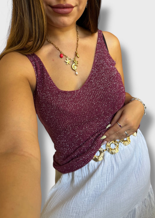 Top à paillettes