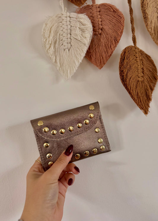 Porte Cartes 100% cuir | irisé effet paillettes