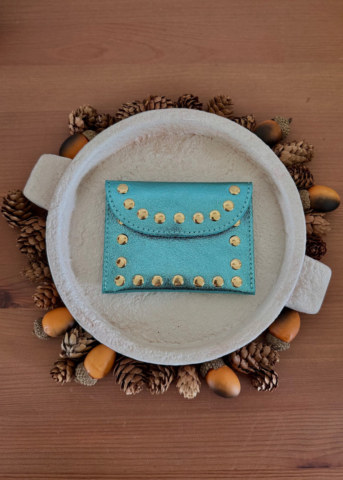 Porte Cartes 100% cuir | irisé effet paillettes