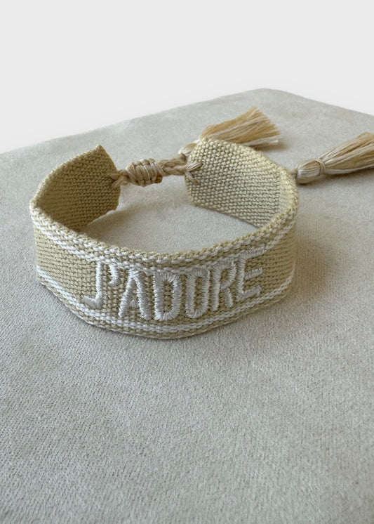 Bracelet tissu J’ADORE