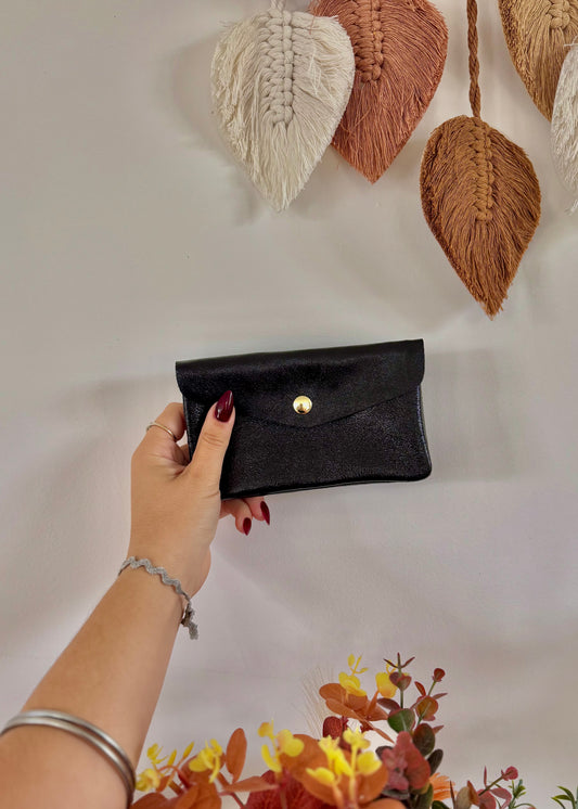 Porte Monnaie 100% cuir | irisé effet paillettes
