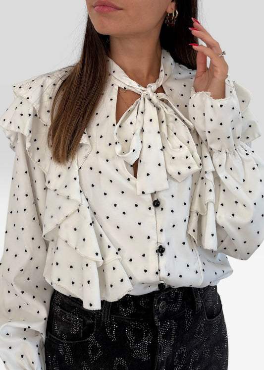 Blouse à motifs cœurs