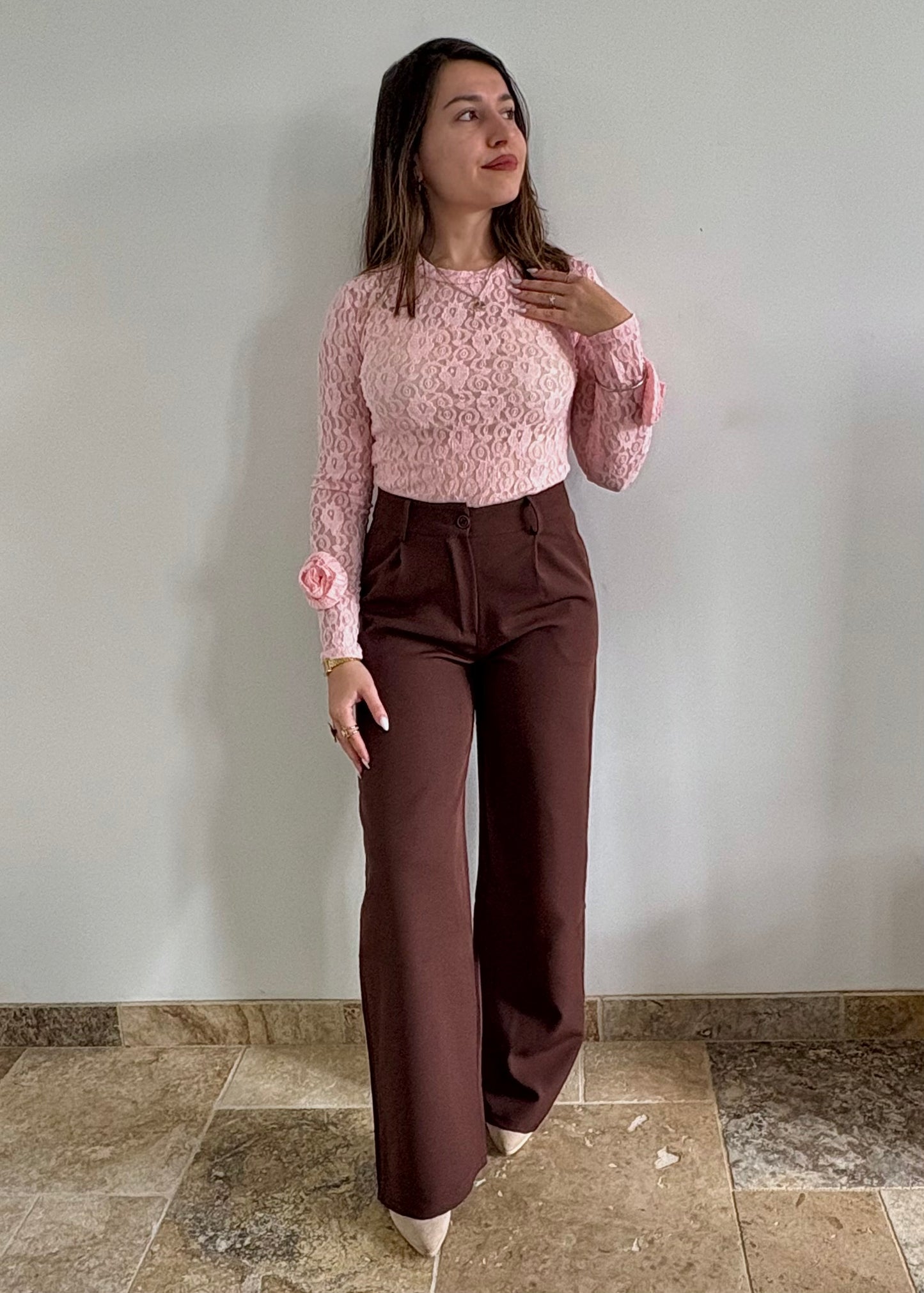 Top manches longues dentelle