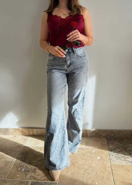 Jean gris Wide Leg Louisa