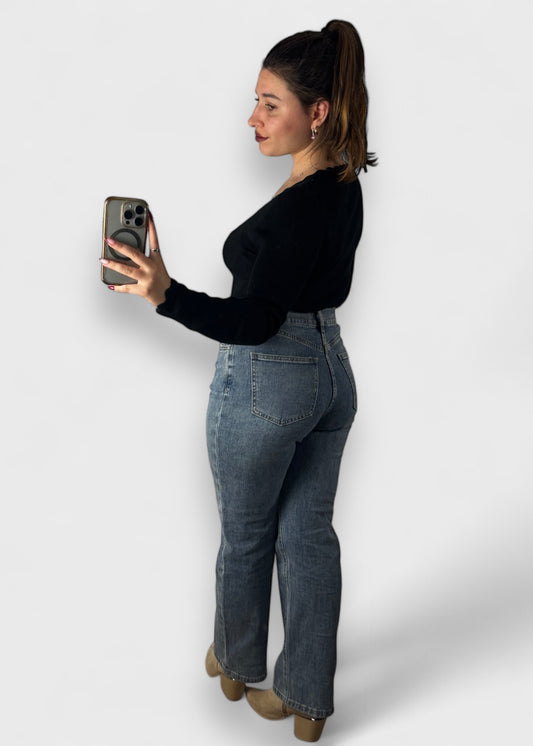 Jean bleu Alessia Taille Haute - Idéal pour les petites