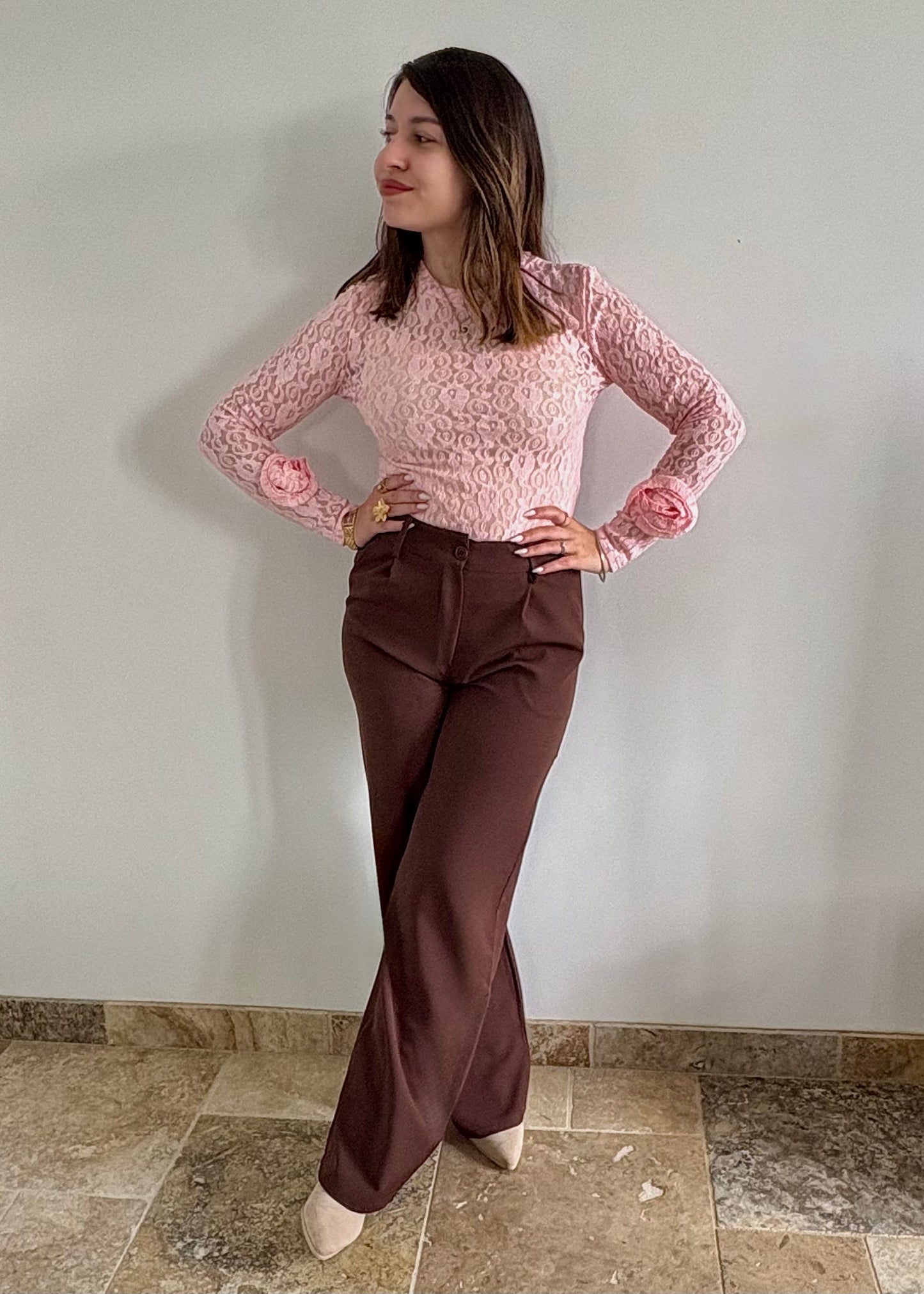 Top manches longues dentelle