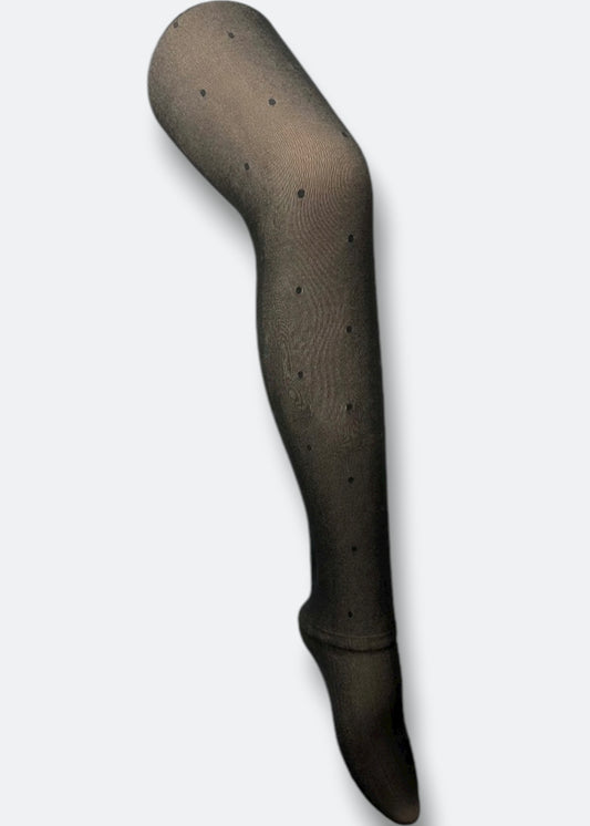 Collant polaire noir à pois