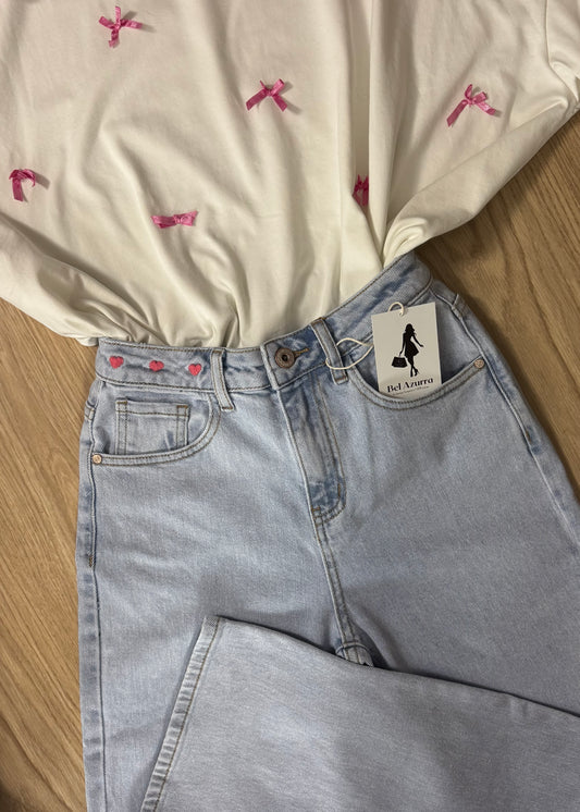 Jean bleu Oria Taille Haute - Idéal pour les petites