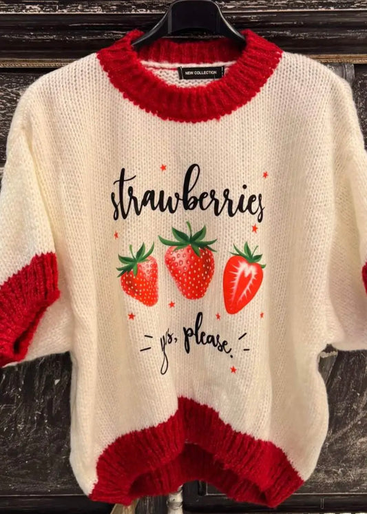 Pull Fraises rouge ⚠️ PRÉCOMMANDE EXPÉDITION SEMAINE PRO ⚠️