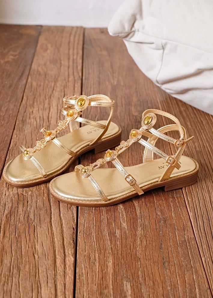 Sandales bijoux doré