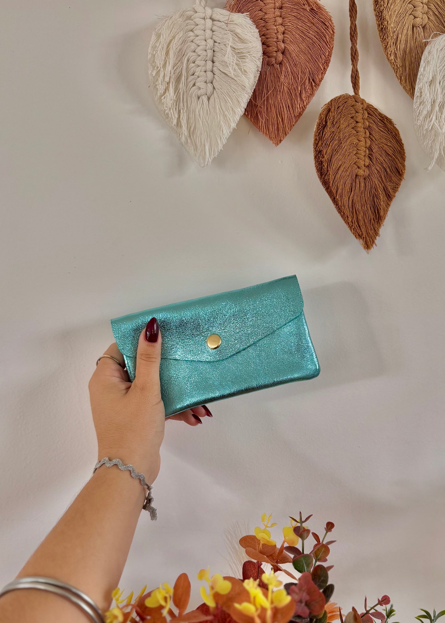 Porte Monnaie 100% cuir | irisé effet paillettes