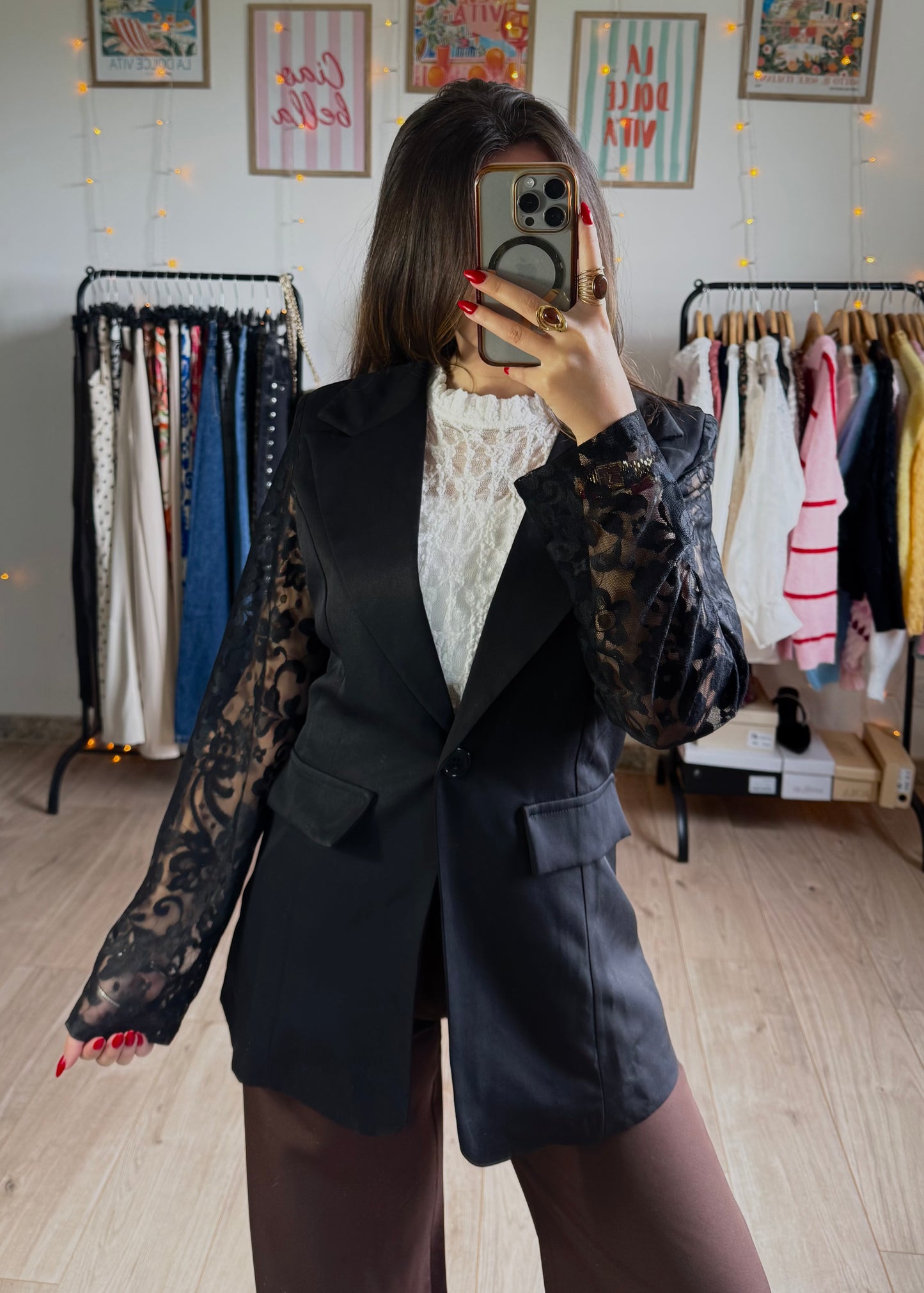 Blazer manches Dentelle
