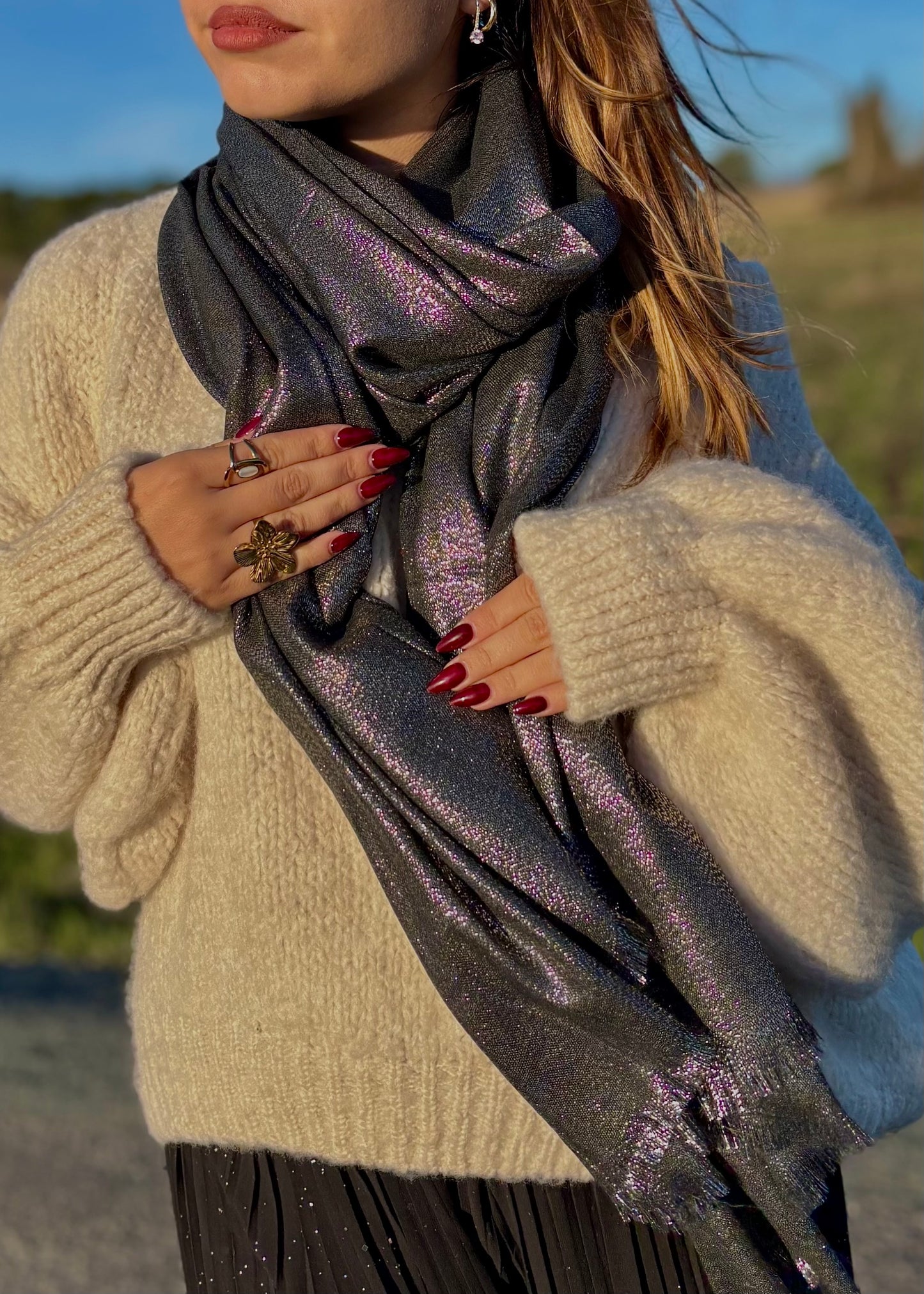 Foulard à paillettes