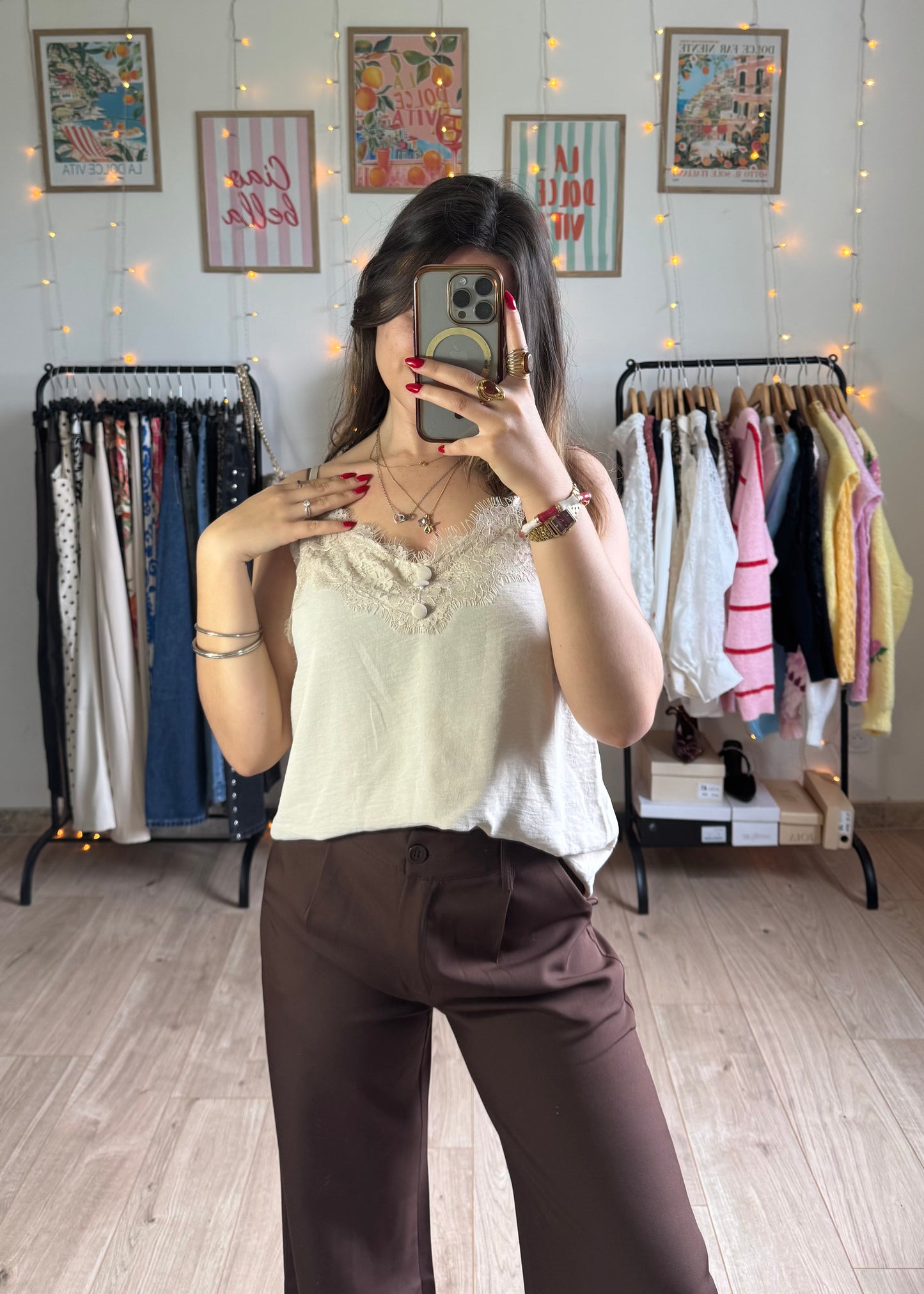 Caraco débardeur Beige