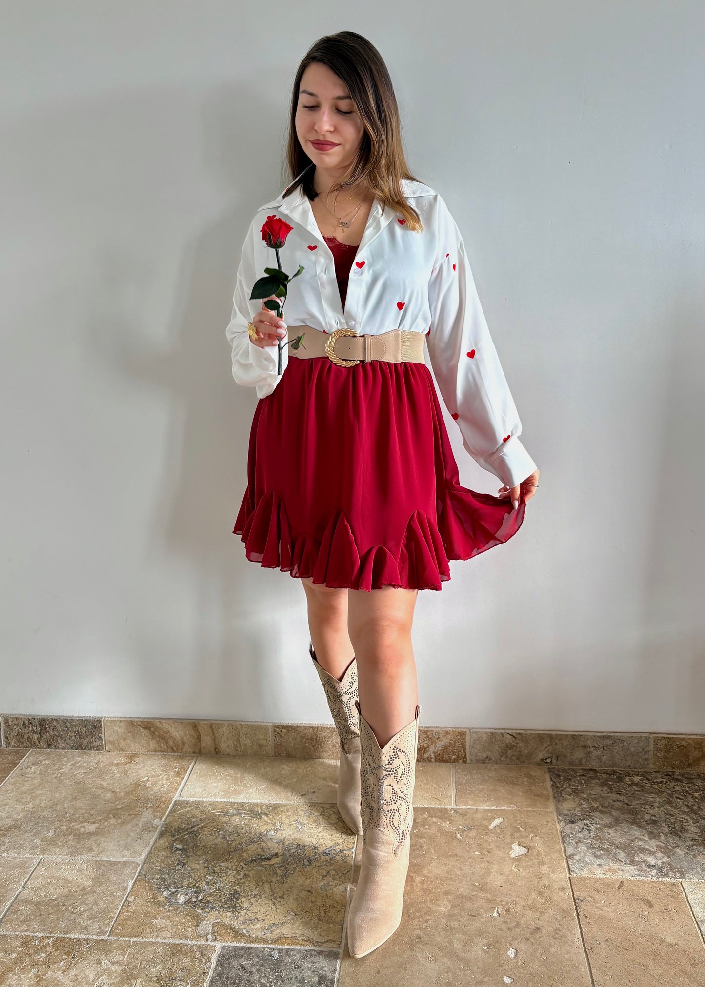 Jupe fluide à volants Léona