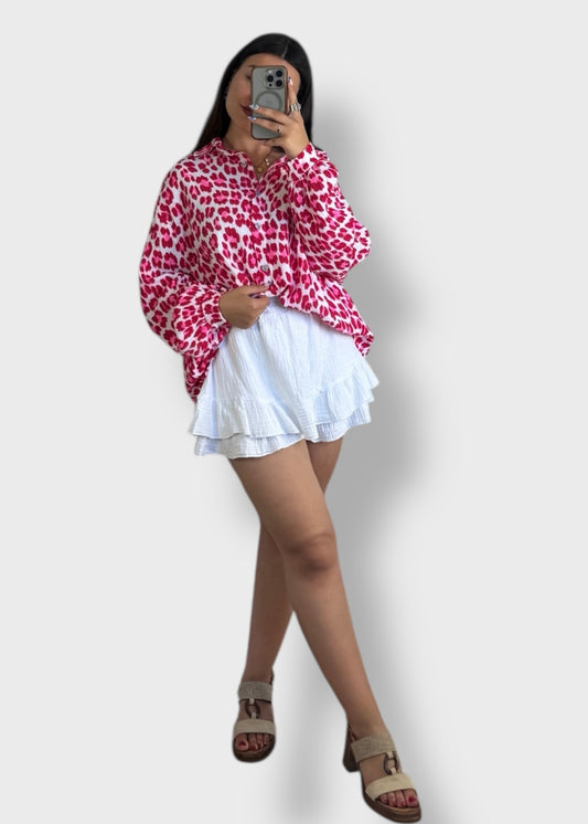 Chemise Léopard Rose